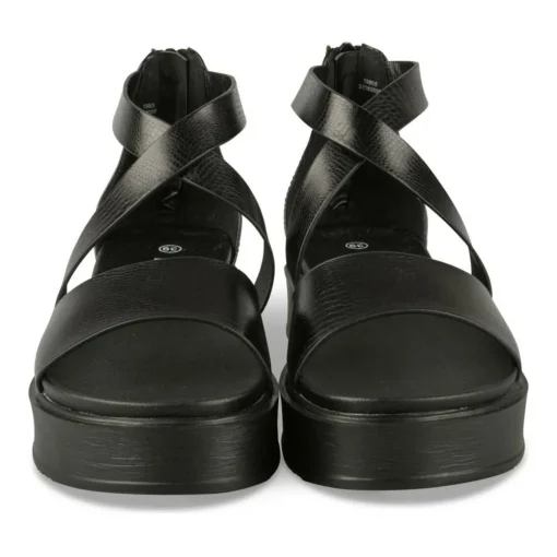 Sandales NOIR Femme Motif Animal Fermeture éclair