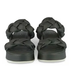 Sandales NOIR Femme Motif Tressé A Enfiler