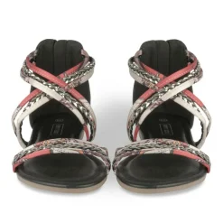 Sandales NOIR Femme Motif Fleuri Fermeture éclair