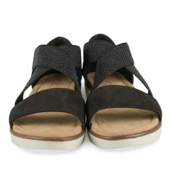 Sandales NOIR Femme Motif Clouté Elastique