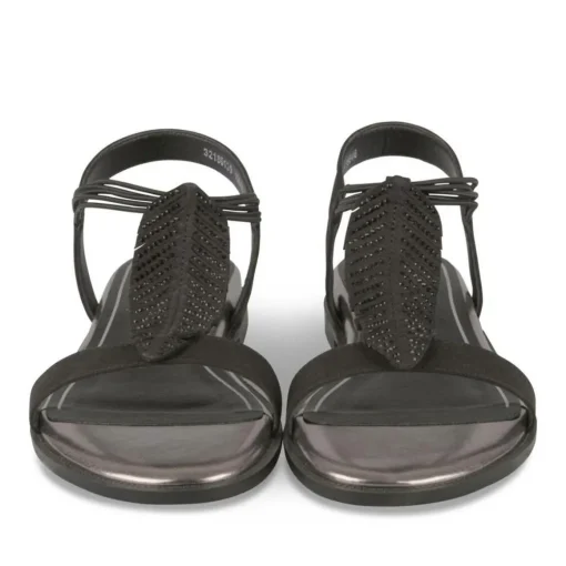 Sandales NOIR Femme Motif Paillettes Elastique