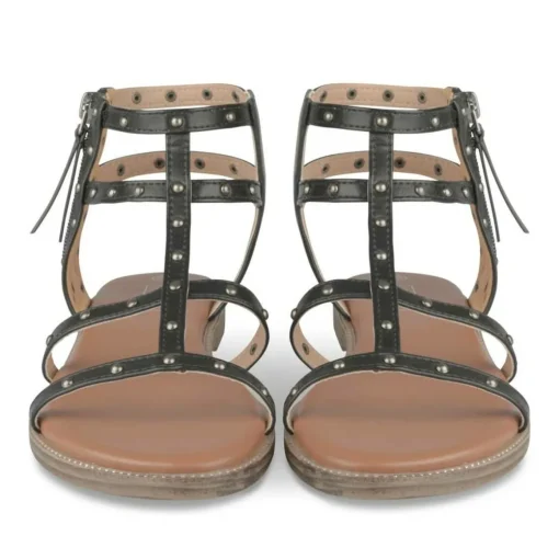 Sandales NOIR Femme Motif Clouté A Enfiler