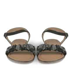 Sandales NOIR Femme Motif Paillettes Boucle