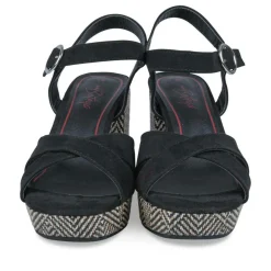 Sandales NOIR Femme Motif Uni Boucle