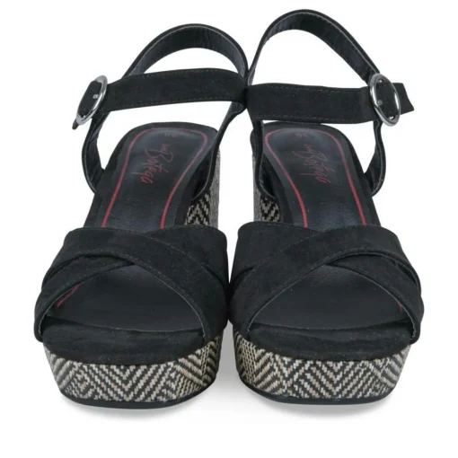 Sandales NOIR Femme Motif Uni Boucle
