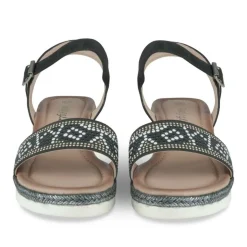Sandales NOIR Femme Motif Paillettes Boucle