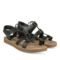 Sandales NOIR Femme Motif Uni Lacets