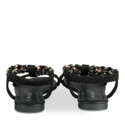 Sandales NOIR Femme Motif Perle Elastique