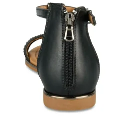Sandales NOIR Femme Motif Tressé Fermeture éclair