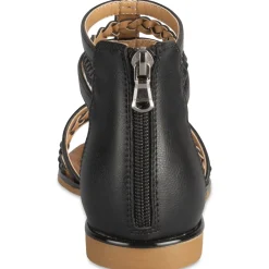 Sandales NOIR Femme Motif Uni Fermeture éclair