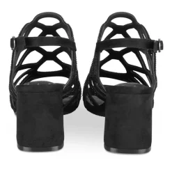 Sandales NOIR Femme Motif Paillettes Boucle