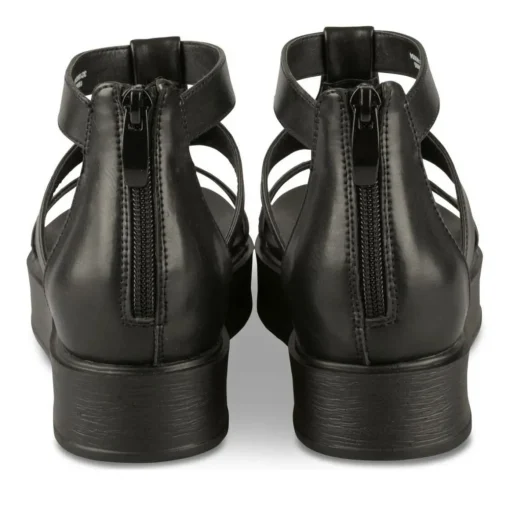 Sandales NOIR Femme Motif Animal Fermeture éclair