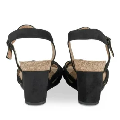 Sandales NOIR Femme Motif Uni Boucle