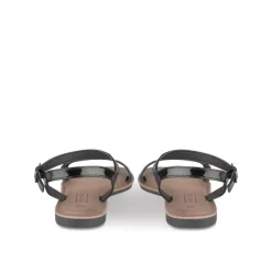 Sandales NOIR Femme Motif Vernis Boucle