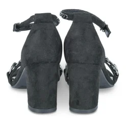 Sandales NOIR Femme Motif Chaîne Boucle