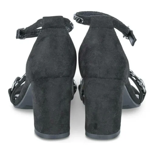 Sandales NOIR Femme Motif Chaîne Boucle