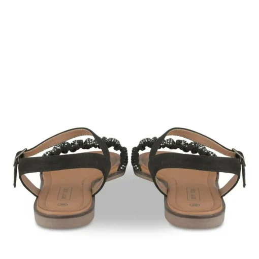 Sandales NOIR Femme Motif Paillettes Boucle