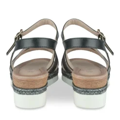 Sandales NOIR Femme Motif Paillettes Boucle