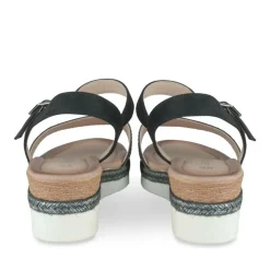 Sandales NOIR Femme Motif Paillettes Boucle