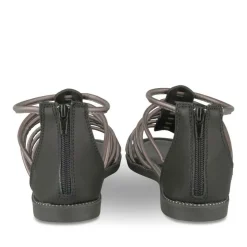 Sandales NOIR Femme Motif Uni Fermeture éclair