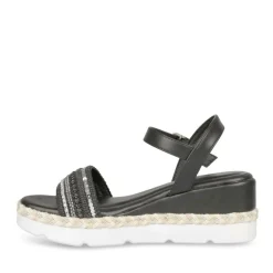 Sandales NOIR Femme Motif Uni Boucle
