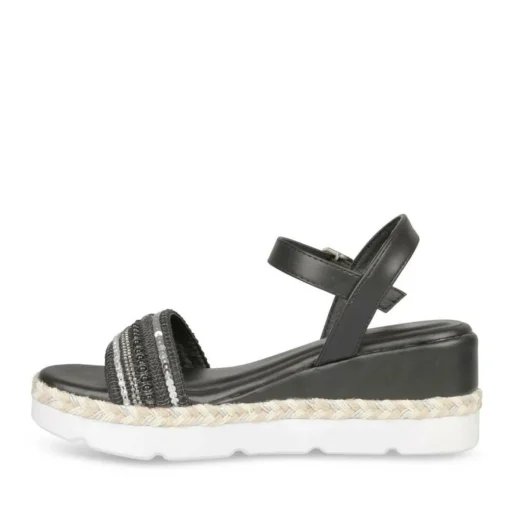 Sandales NOIR Femme Motif Uni Boucle