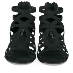 Sandales NOIR Femme Motif Uni Fermeture éclair