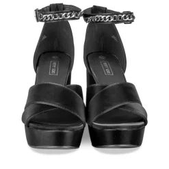 Sandales NOIR Femme Motif Uni Boucle