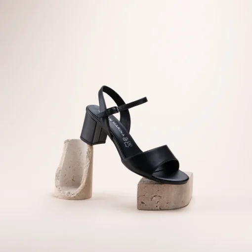 Sandales NOIR Femme Motif Uni A Enfiler