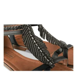 Sandales NOIR Femme Motif Paillettes Fermeture éclair