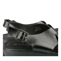 Sandales NOIR Femme Motif Paillettes Boucle