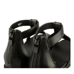 Sandales NOIR Femme Motif Animal Fermeture éclair