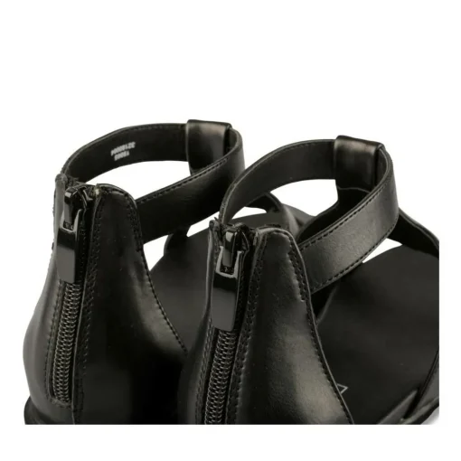 Sandales NOIR Femme Motif Animal Fermeture éclair