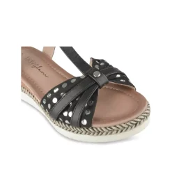 Sandales NOIR Femme Motif A Pois Boucle