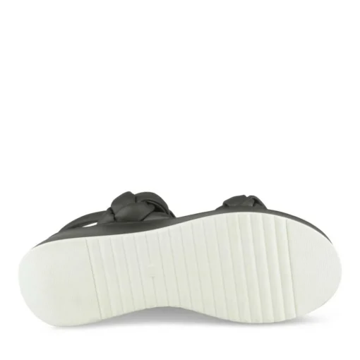 Sandales NOIR Femme Motif Tressé A Enfiler