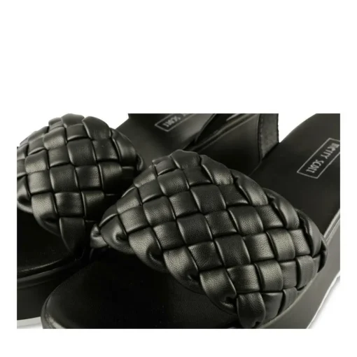 Sandales NOIR Femme Motif Tressé Scratch