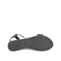 Sandales NOIR Femme Motif Vernis Boucle