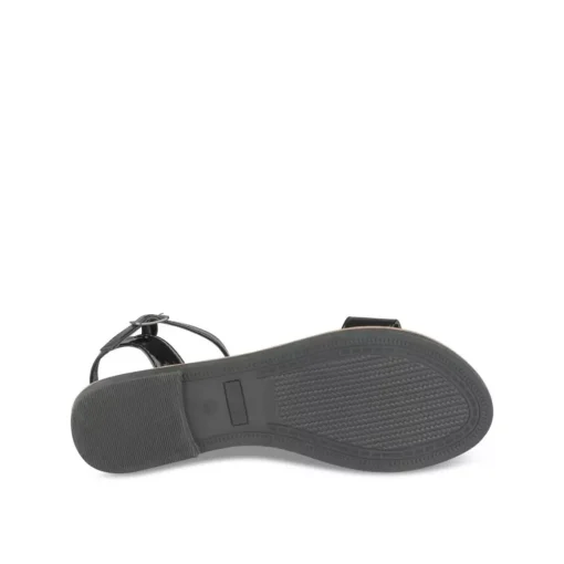 Sandales NOIR Femme Motif Vernis Boucle