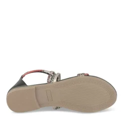 Sandales NOIR Femme Motif Fleuri Fermeture éclair