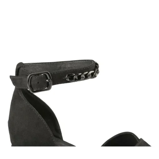 Sandales NOIR Femme Motif Uni Boucle