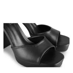 Sandales NOIR Femme Motif Uni Boucle