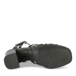 Sandales NOIR Femme Motif Paillettes Boucle