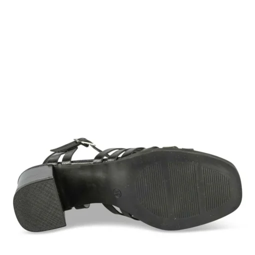 Sandales NOIR Femme Motif Paillettes Boucle