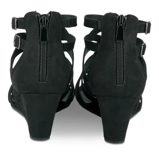 Sandales NOIR Femme Motif Uni Fermeture éclair