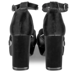 Sandales NOIR Femme Motif Uni Boucle