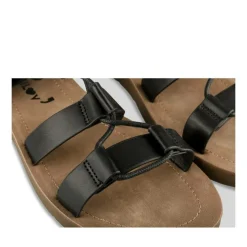 Sandales NOIR Femme Motif Uni Lacets