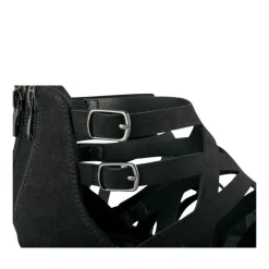 Sandales NOIR Femme Motif Uni Fermeture éclair