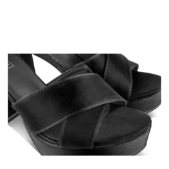 Sandales NOIR Femme Motif Uni Boucle