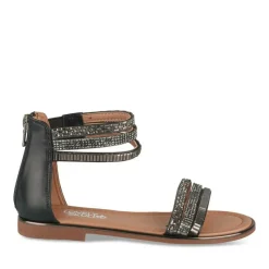 Sandales NOIR Fille Motif Paillettes Fermeture éclair