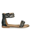 Sandales NOIR Fille Motif Tressé Fermeture éclair
